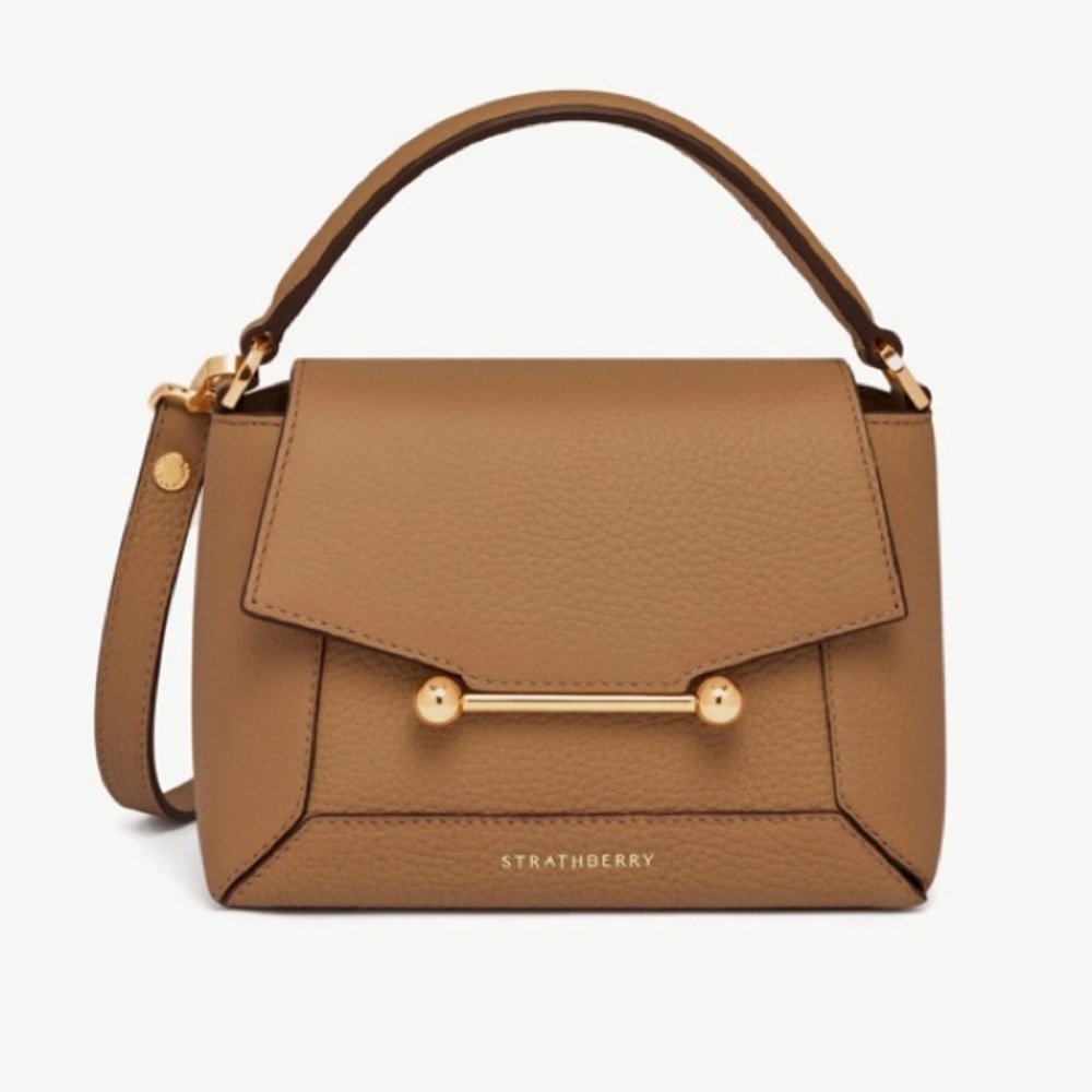 Strathberry Mosaic Nano Crossbody Bag In Caramel - Picture 3 of 16